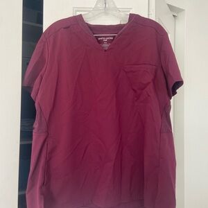 White Cross Maroon Short Sleeve/ Wide leg Scrubs